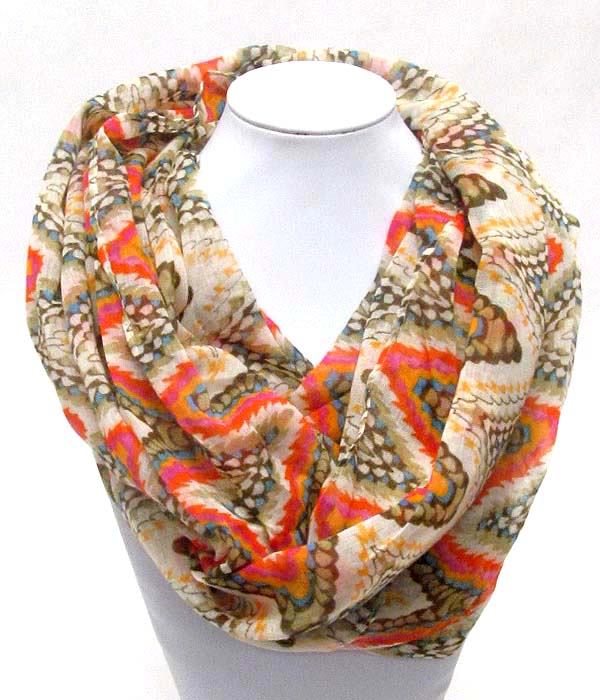 Bohemian print infinity scarf