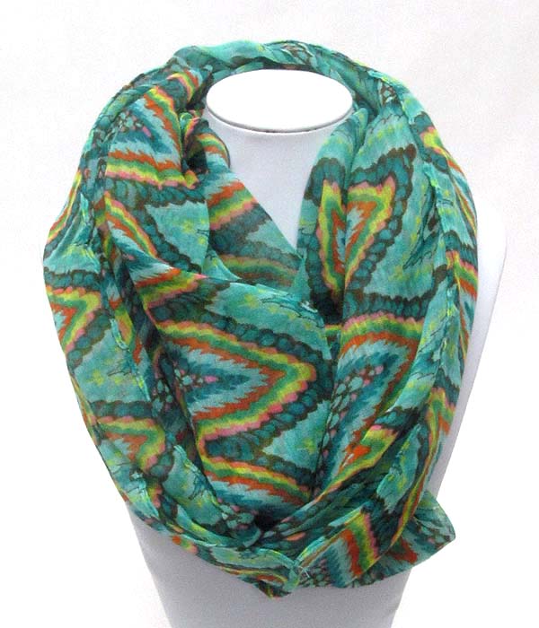 Bohemian print infinity scarf