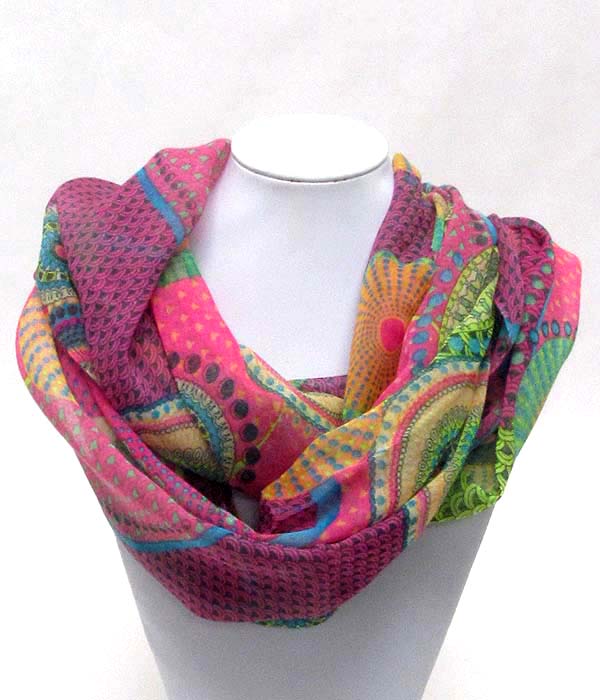 Bohemian print infinity scarf