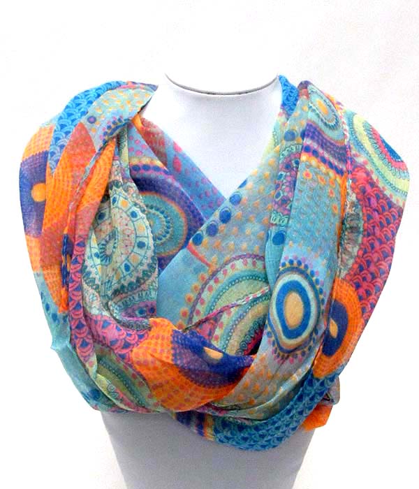 Bohemian print infinity scarf