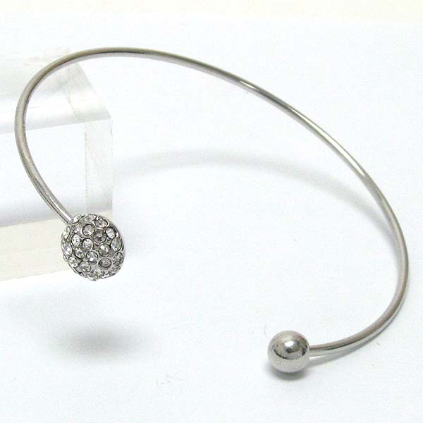 Crystal ball deco wire bangle bracelet