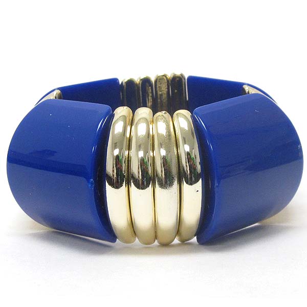 Glamorous acrylic stone link bold style stretch bracelet