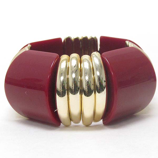 Glamorous acrylic stone link bold style stretch bracelet