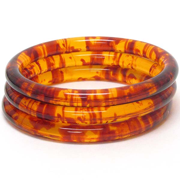 Triple acrylic ring bangle bracelet set of 3