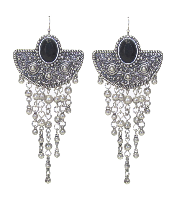 Vintage style metal ball drop earring