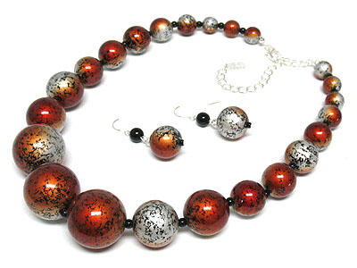 Multi color ball chain necklace set