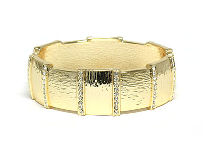 Crystal and metal bangle bracelet