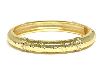 Crystal and metal bangle bracelet