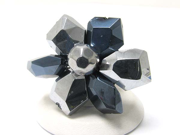 Metal flower stretch ring