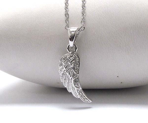 Made in korea whitegold plating crystal wing necklace