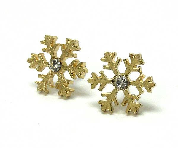 Crystal snow flake stud earring