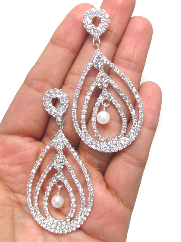 Rhinestone teardrop earring