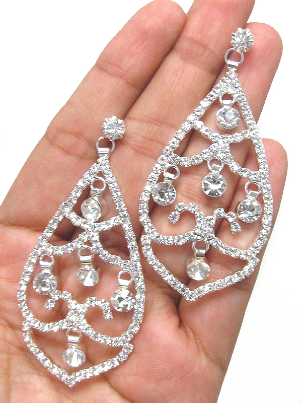 Rhinestone teardrop party earring