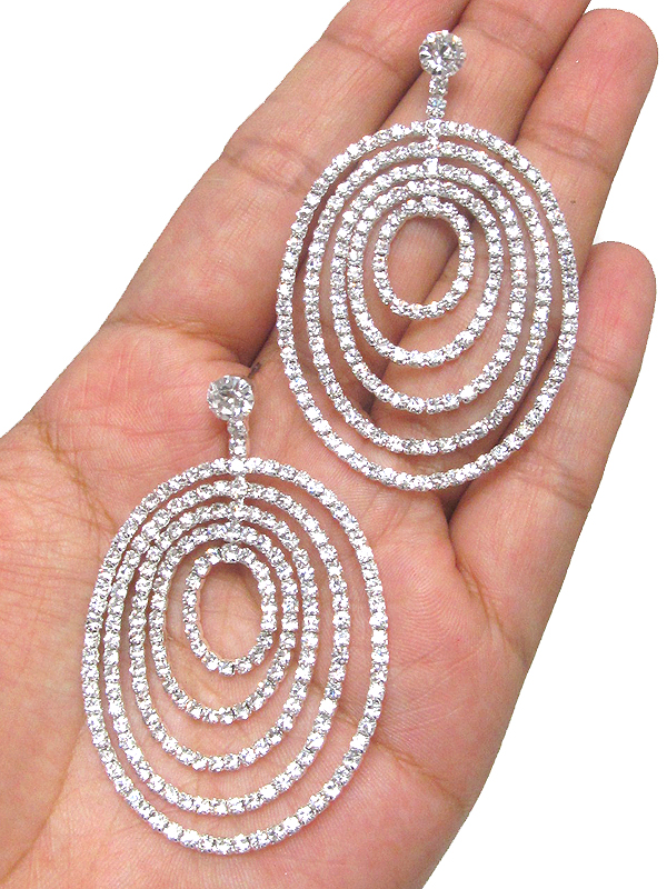 Rhinestone multi hoop earring