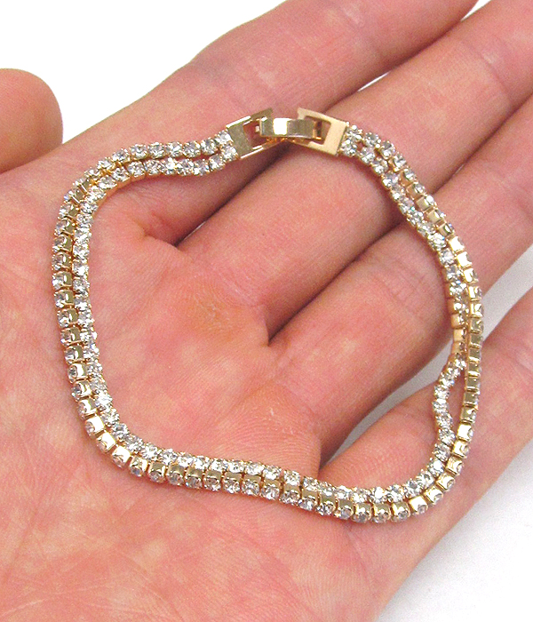 Double line rhinestone bracelet