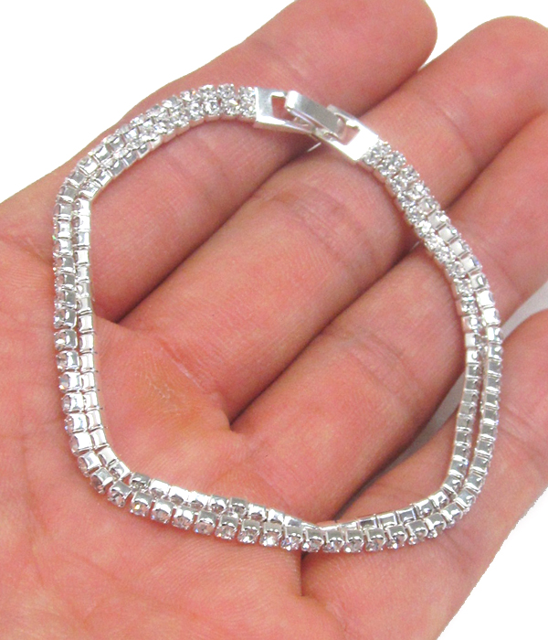 Double line rhinestone bracelet