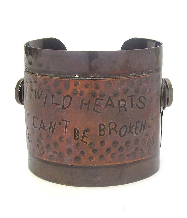 Inspiration message engraved metal bracelet