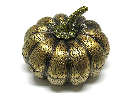 Crystal deco pumpkin jewelry or trinket box ( large and heavy)