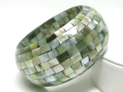 Natural abalone mosaic bangle