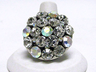 Crystal round metal stretch ring