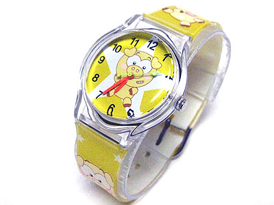 Kids acrylic jelly watch - pig