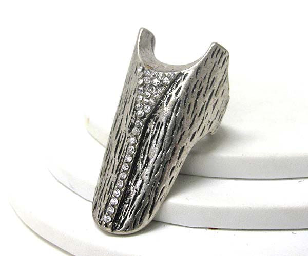 Crystal stud long finger stretch ring