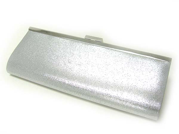 Metallic hard case clutch bag - metal chain strap included