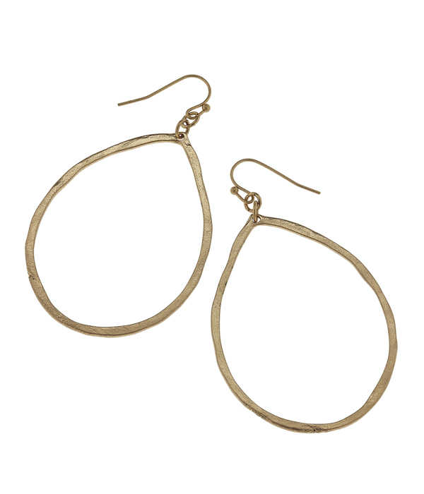 Artisan hammered teardrop earring