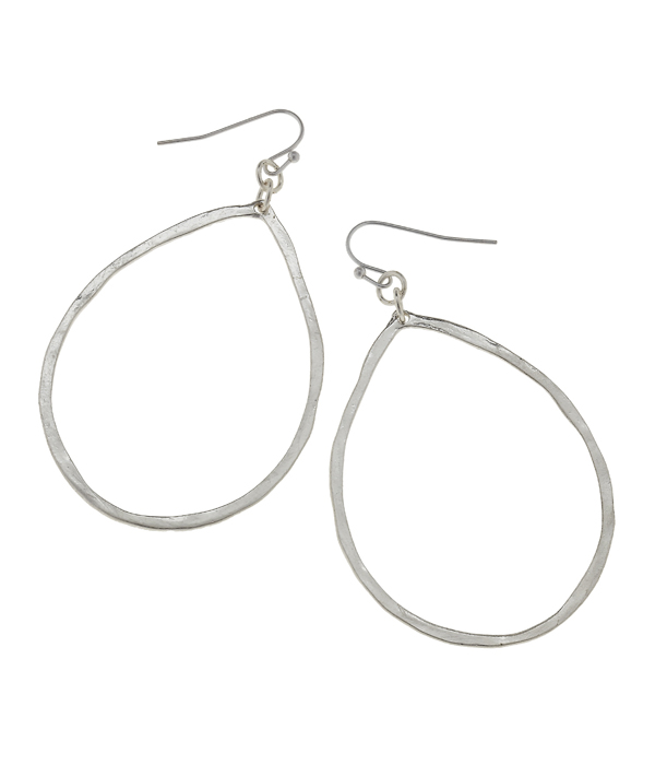 Artisan hammered teardrop earring