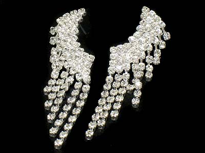 Rhinestone multi strand dangles earring 