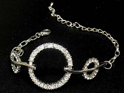 Rhinestone deco multi round bracelet 