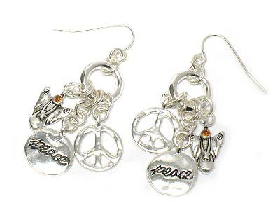 Metal multi charms earring