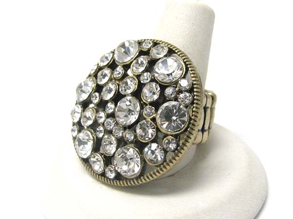 Crystal bubble round disk stretch ring