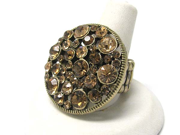 Crystal bubble round disk stretch ring