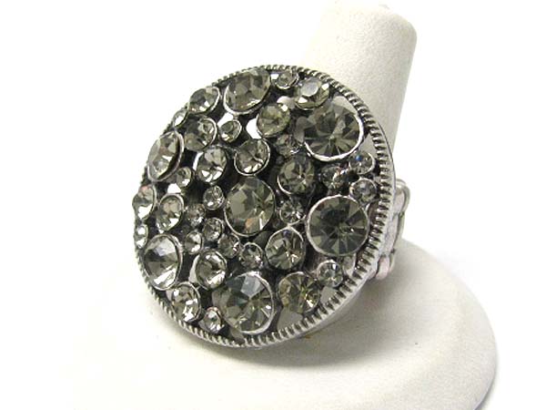 Crystal bubble round disk stretch ring