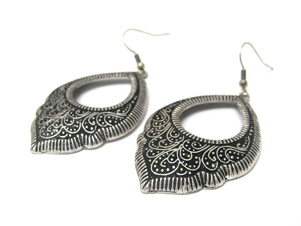 Textured metal earring