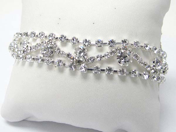 Rhinestone and crystal deco stretch bracelet