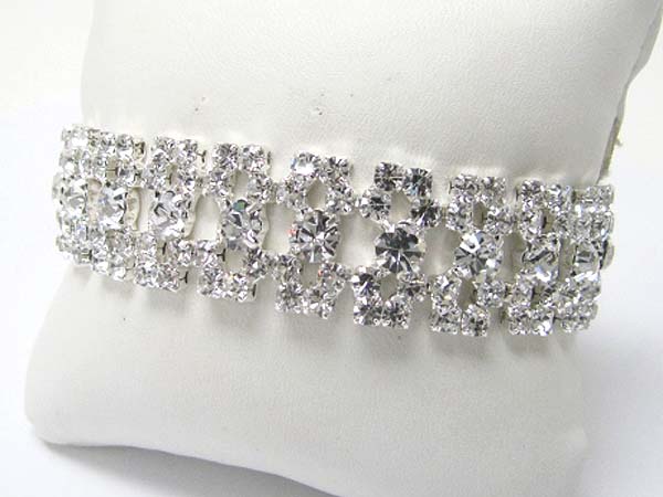 Rhinestone and crystal deco stretch bracelet