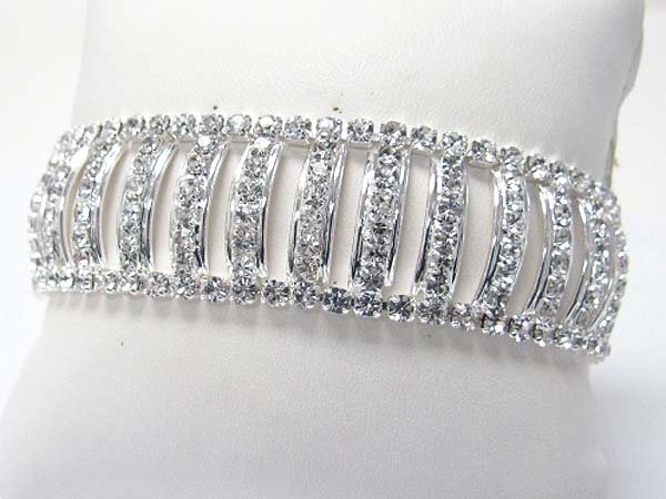 Rhinestone and crystal deco stretch bracelet