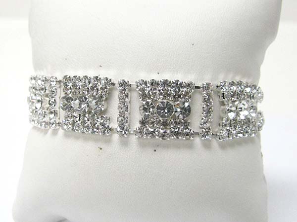 Rhinestone and crystal deco stretch bracelet