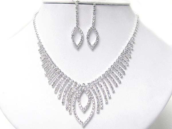 Prom or bridesmaid rhinestone necklace set