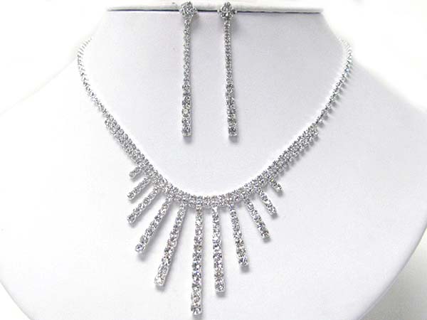 Prom or bridesmaid rhinestone necklace set