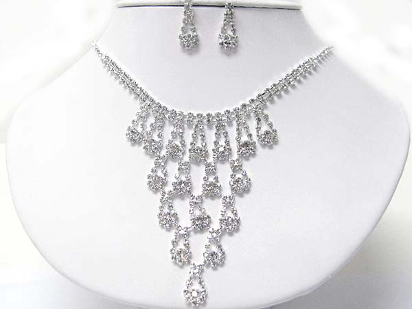 Prom or bridesmaid rhinestone necklace set