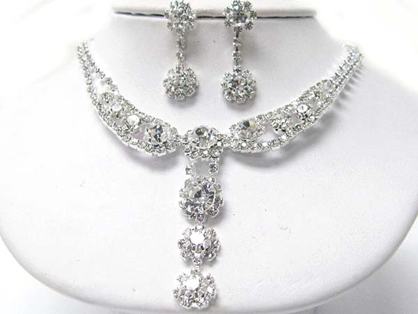 Prom or bridesmaid rhinestone necklace set