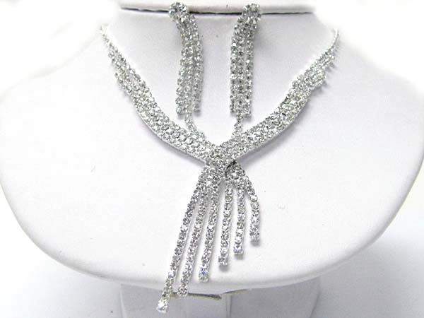 Prom or bridesmaid rhinestone necklace set