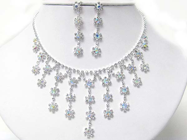 Prom or bridesmaid rhinestone necklace set