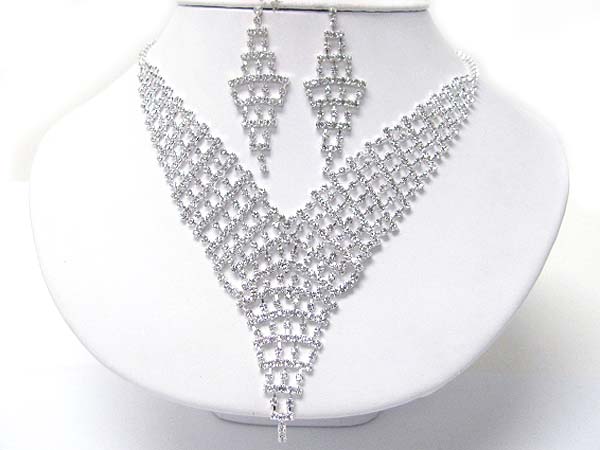 Prom or bridesmaid rhinestone necklace set