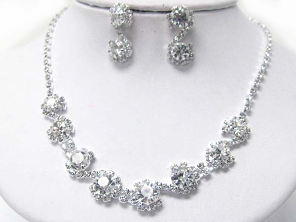 Prom or bridesmaid rhinestone necklace set