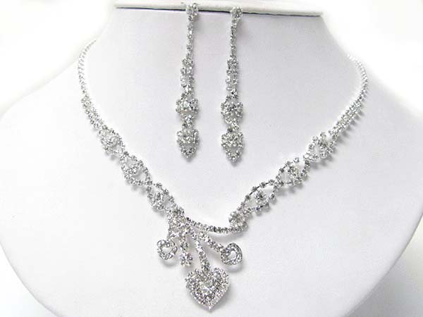 Prom or bridesmaid rhinestone necklace set