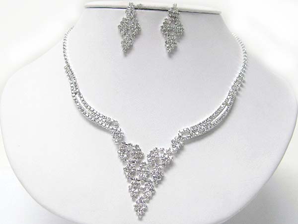 Prom or bridesmaid rhinestone necklace set